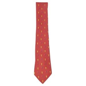 Hermes Red and Gold Patterned Tie